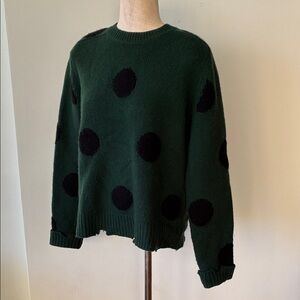 Sandrine Rose Green Polka Dot Sweater
